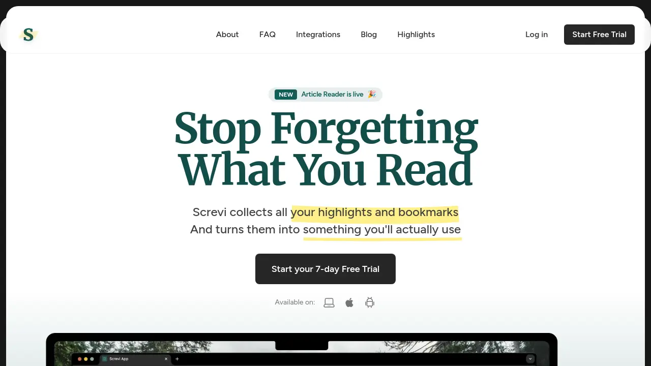 Screenshot of Screvi