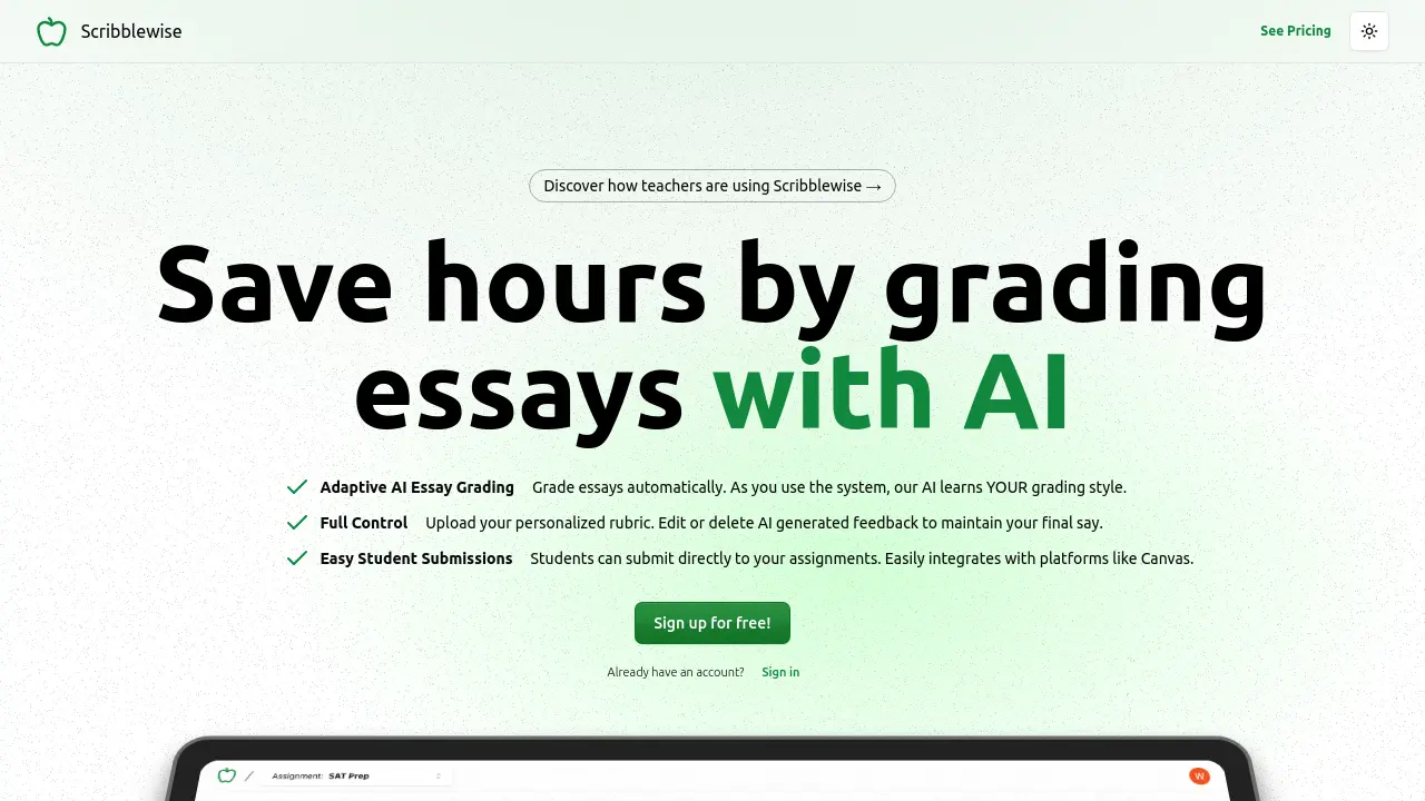Screenshot of Scribblewise