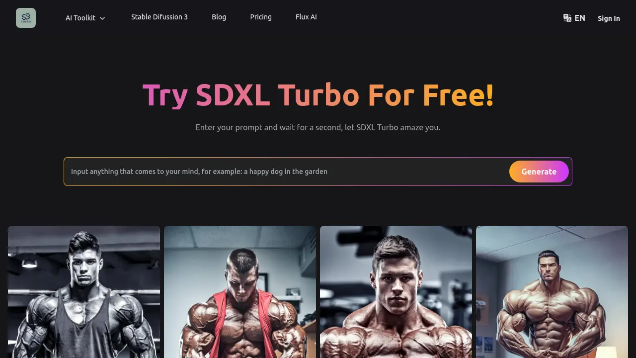 Screenshot of SDXL Turbo