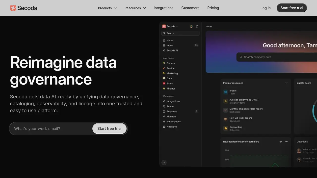 Screenshot of Secoda