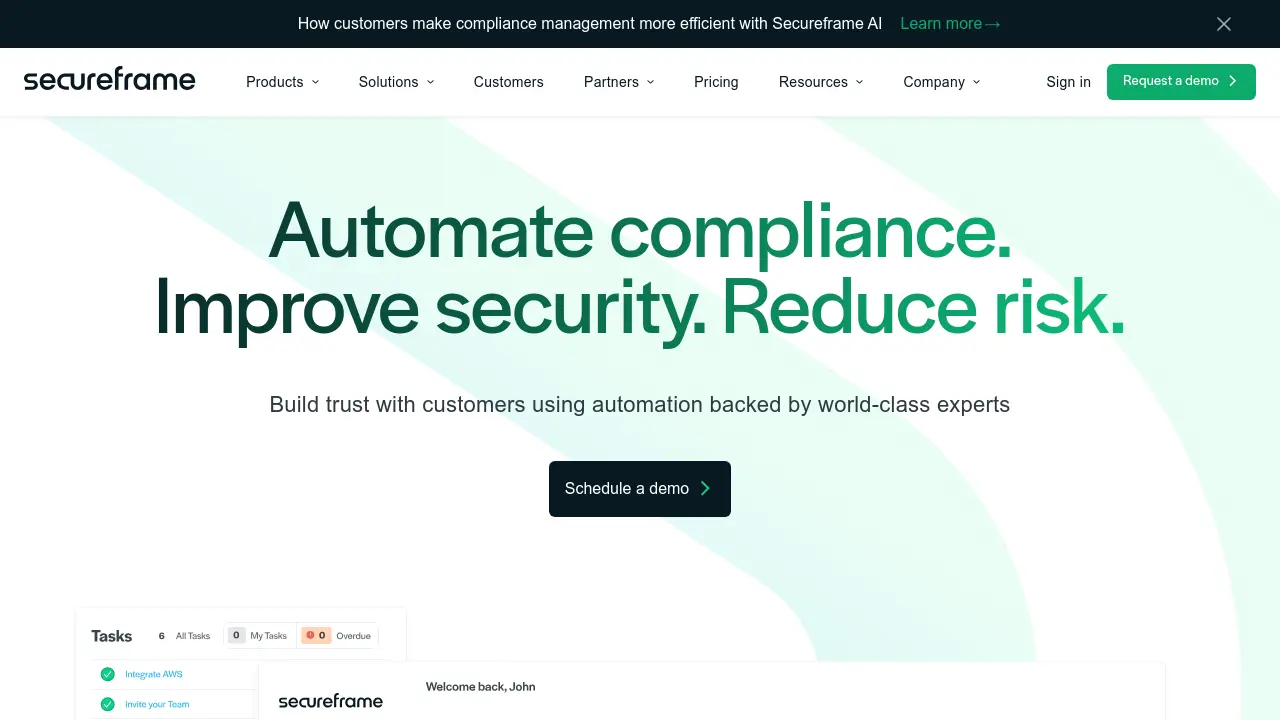 Screenshot of Secureframe