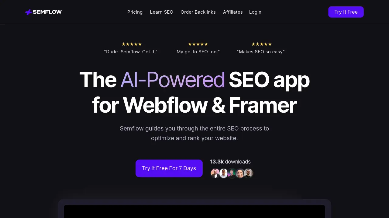 Screenshot of Semflow