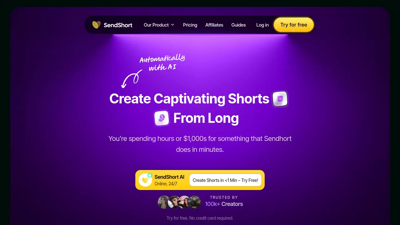 Screenshot of SendShort