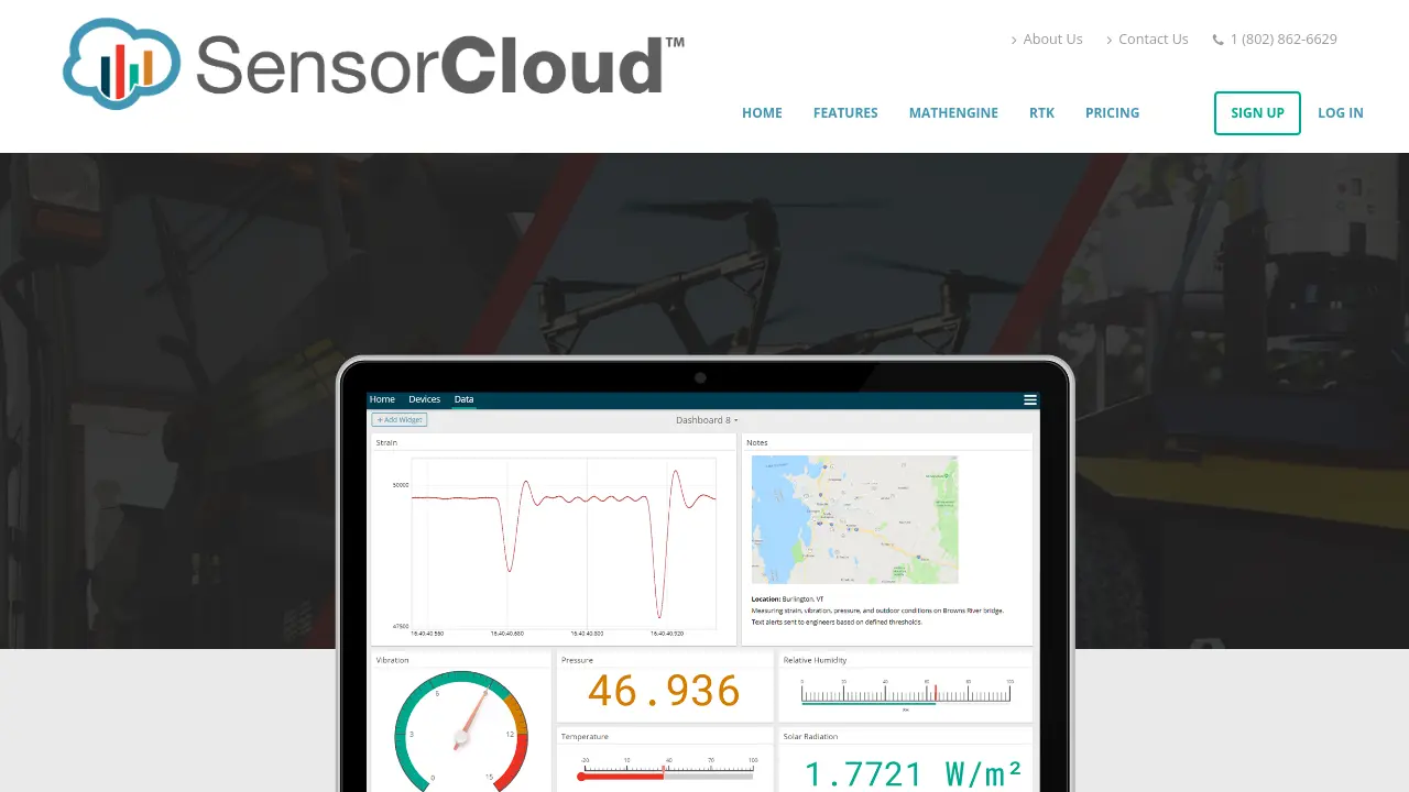 Screenshot of SensorCloud