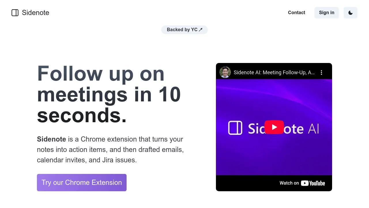 Screenshot of Sidenote