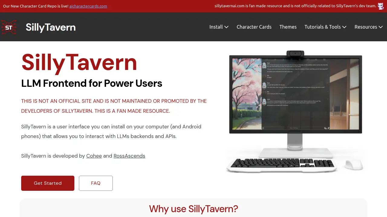 Screenshot of SillyTavern