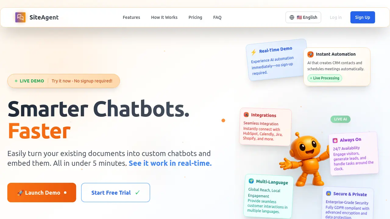 Screenshot of SiteAgent