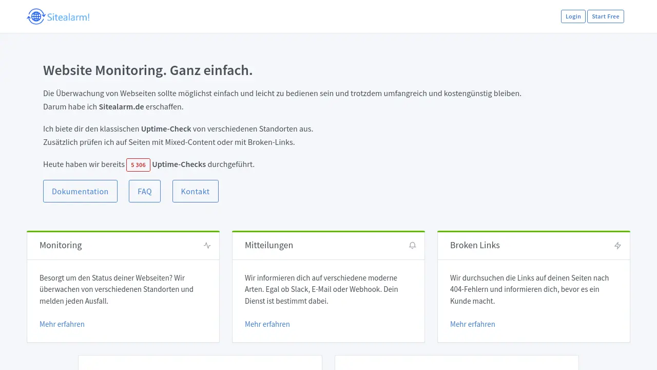 Screenshot of Sitealarm.de