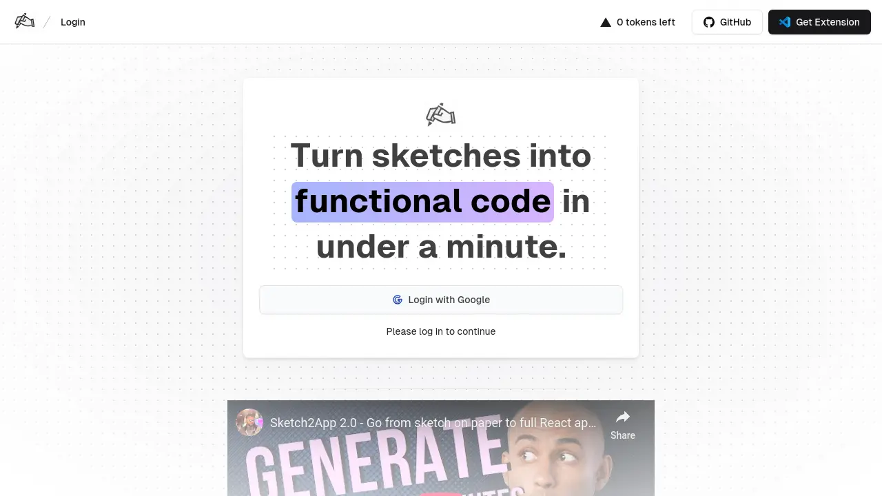 Screenshot of sketch2app.io