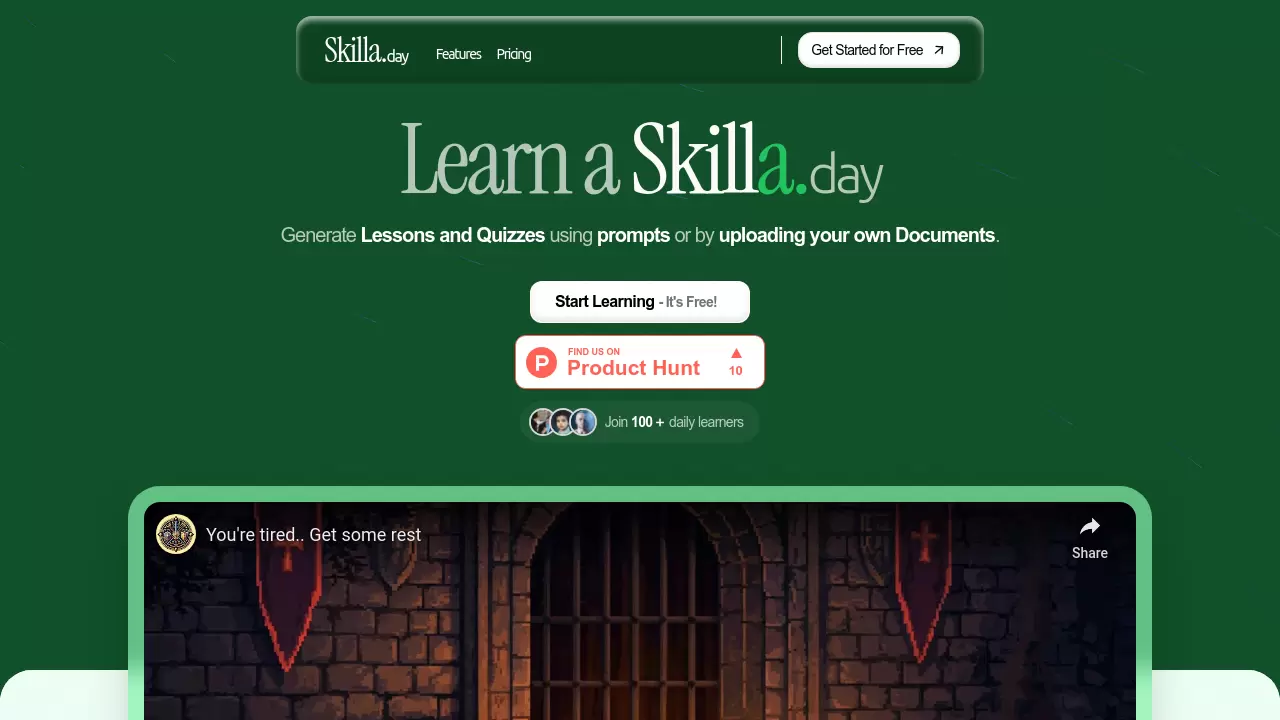 Screenshot of Skilla.day