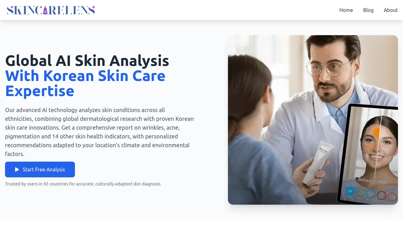 Screenshot of SkinCareLens