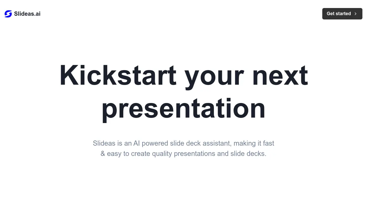 Screenshot of Slideas.ai