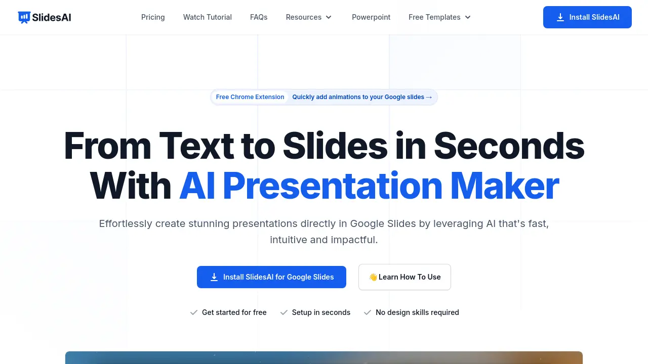 Screenshot of SlidesAI