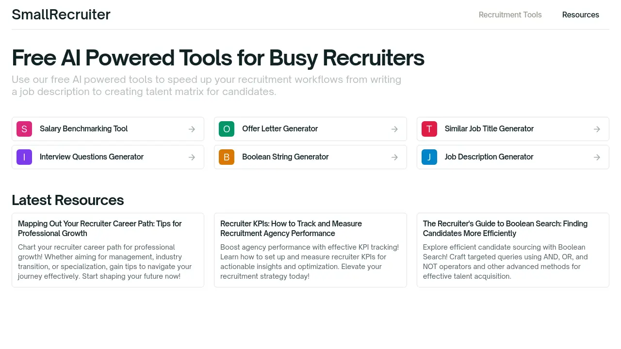 Screenshot of SmallRecruiter