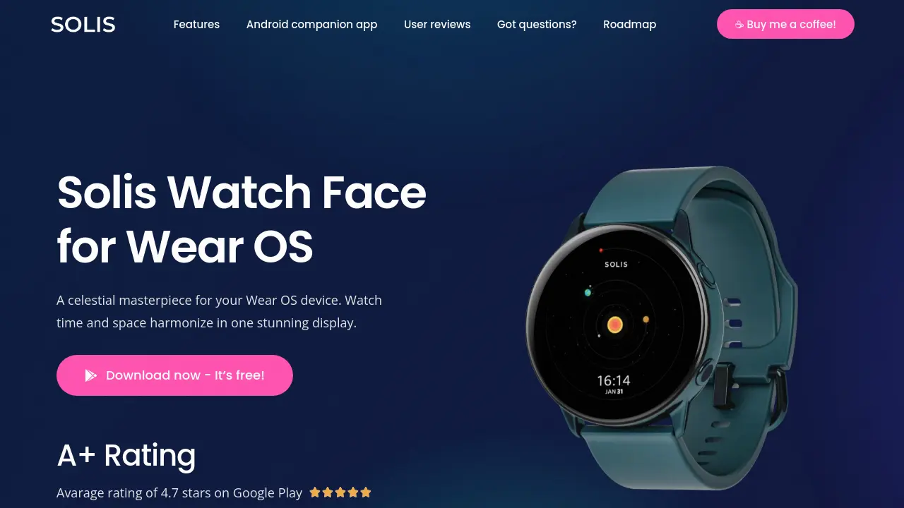Screenshot of Solis Watch Face for Wear OS
