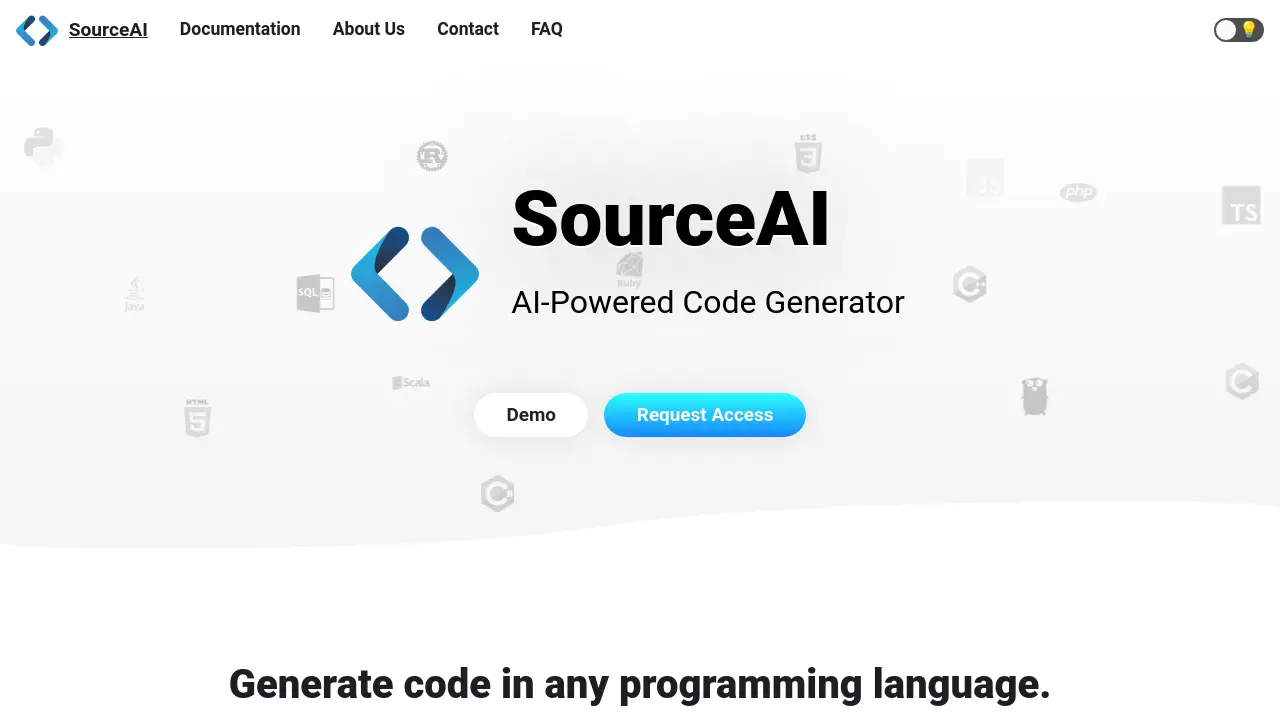 Screenshot of SourceAI