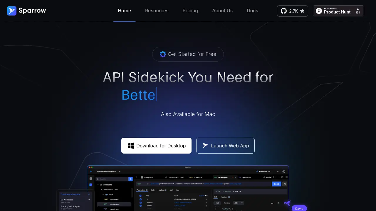 Screenshot of Sparrow