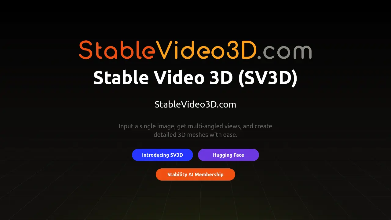 Screenshot of Stable Video 3D (SV3D)
