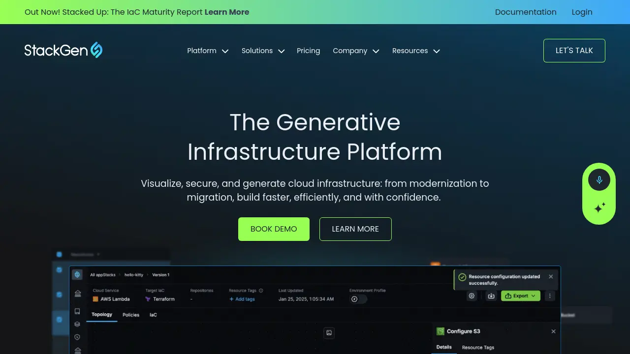 Screenshot of StackGen
