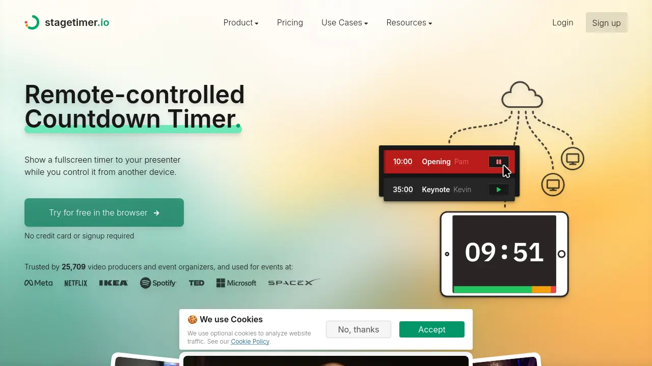 Screenshot of stagetimer.io