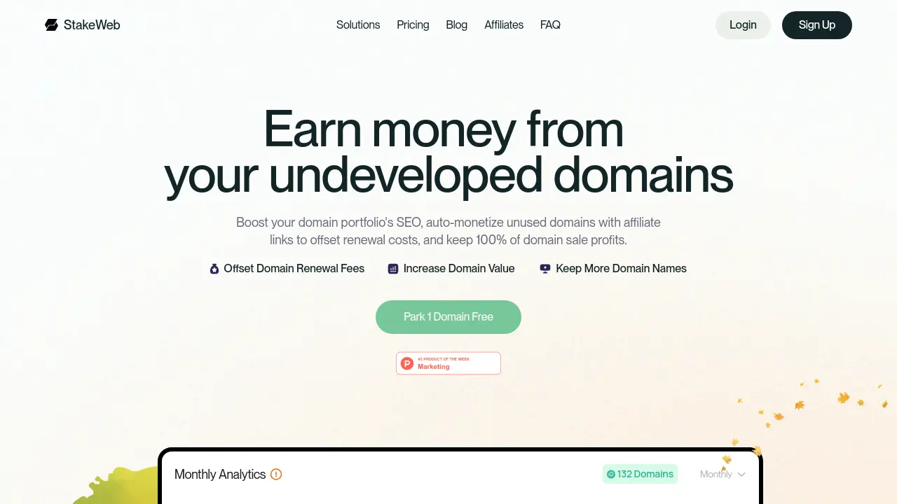 Screenshot of StakeWeb