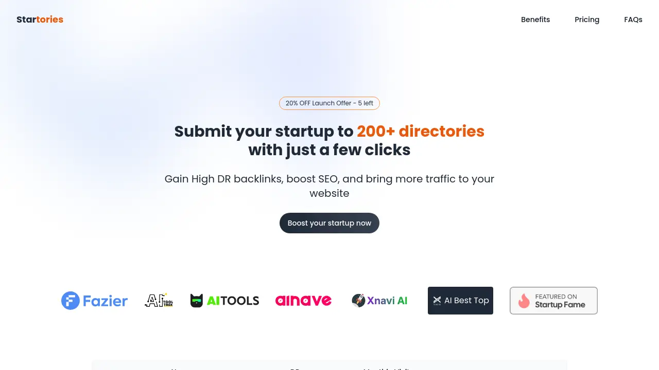 Screenshot of Startories