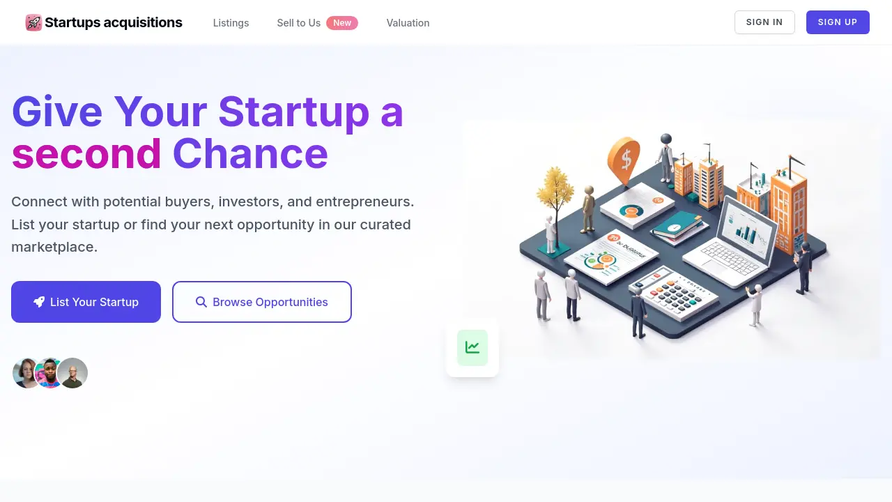Screenshot of Startups Acqusition