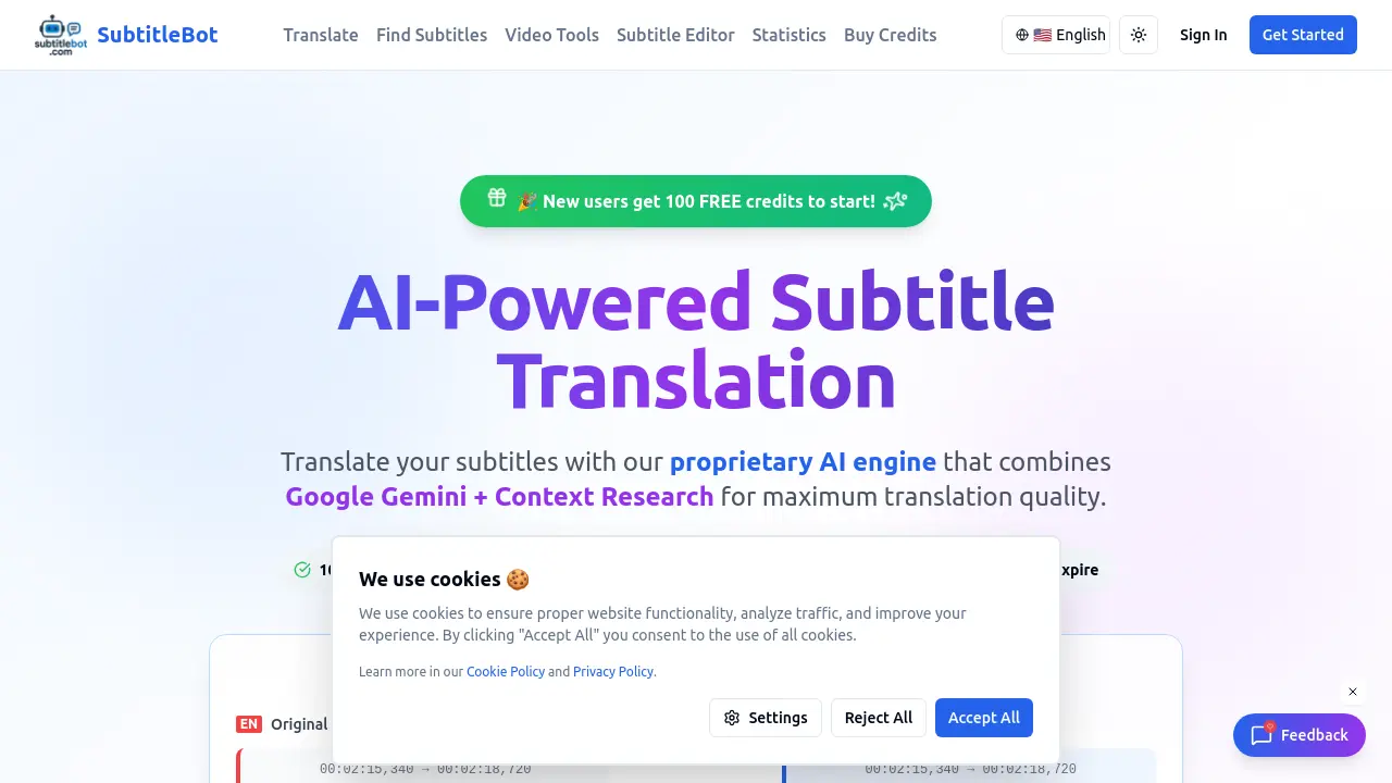 Screenshot of SubtitleBot