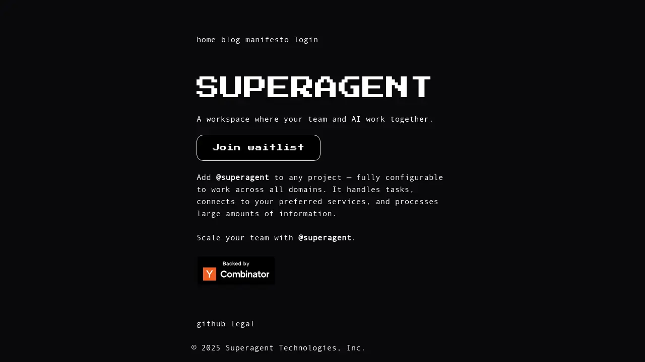 Screenshot of SUPERAGENT