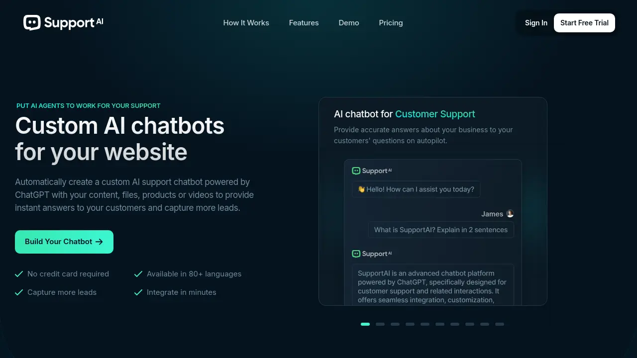 Screenshot of Support AI