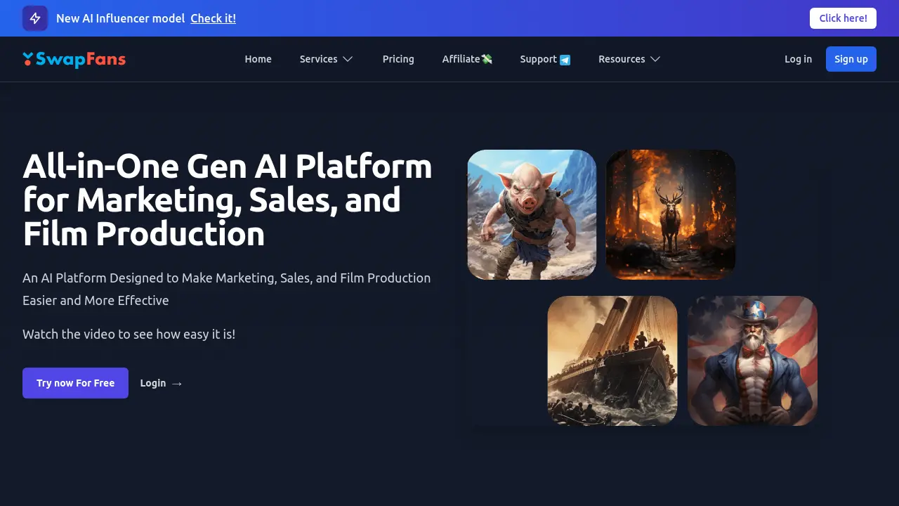 Screenshot of SwapFans