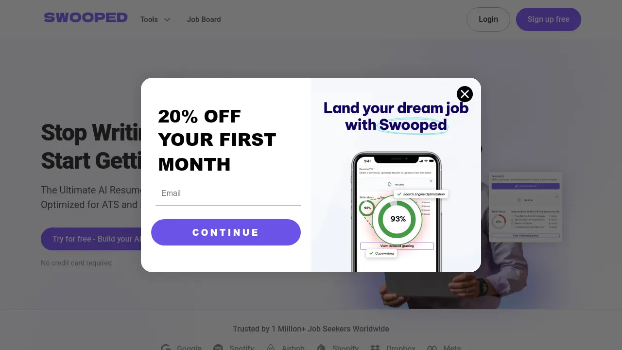 Screenshot of Swooped