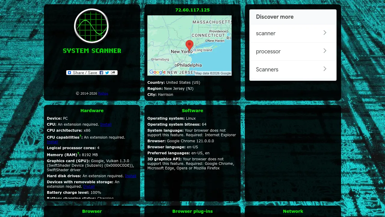 Screenshot of System Scanner