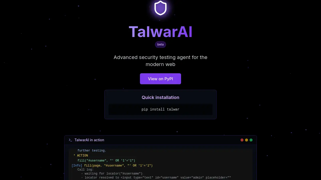 Screenshot of TalwarAI