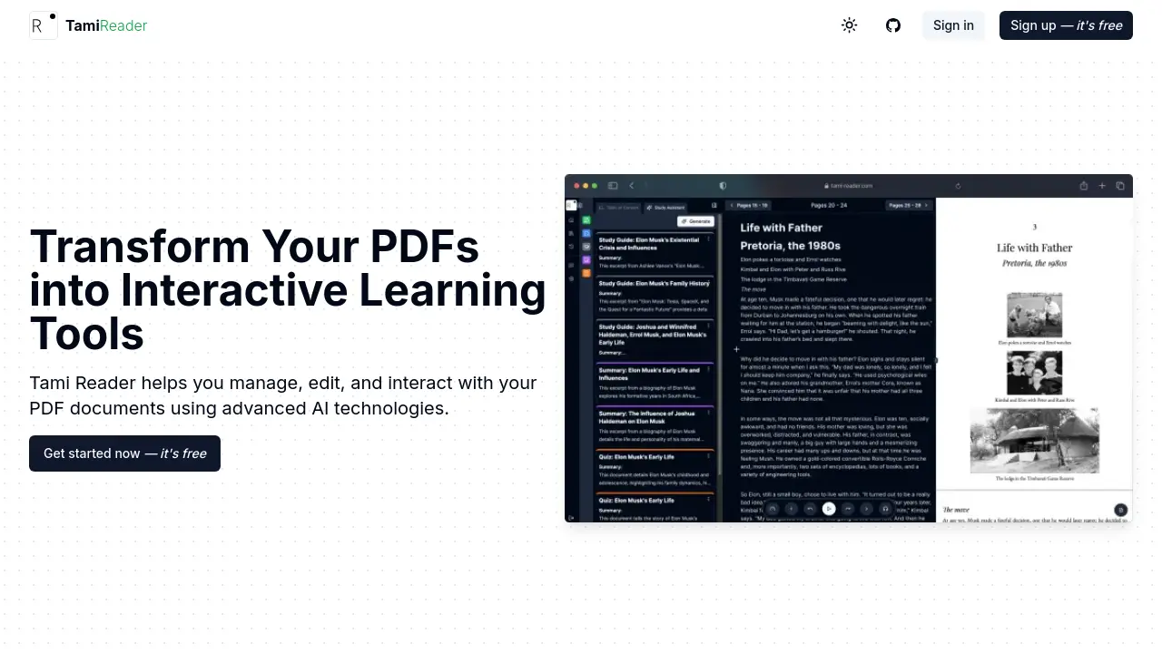 Screenshot of TamiReader