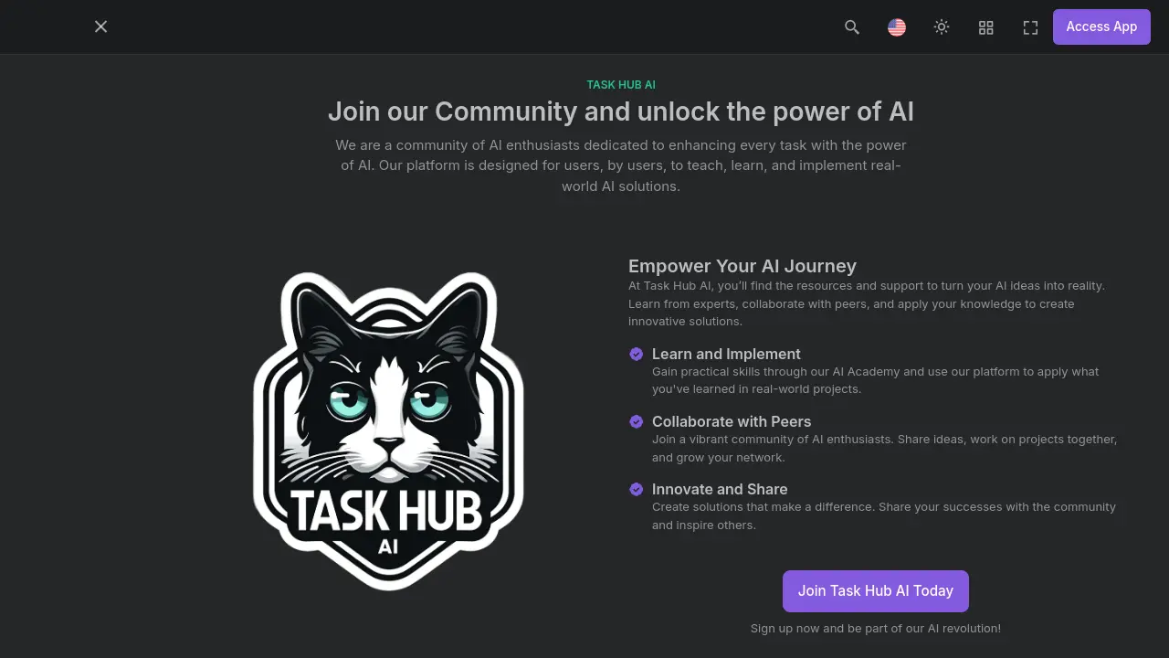 Screenshot of Task Hub AI