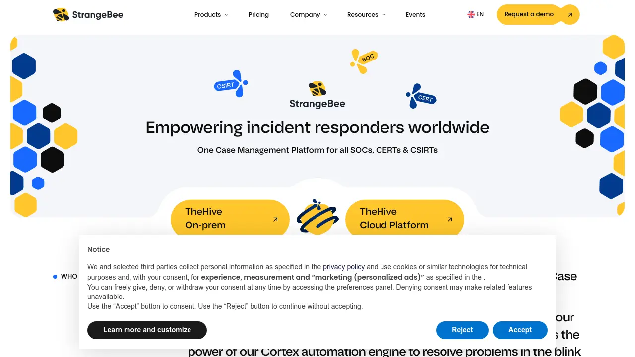 Screenshot of TheHive