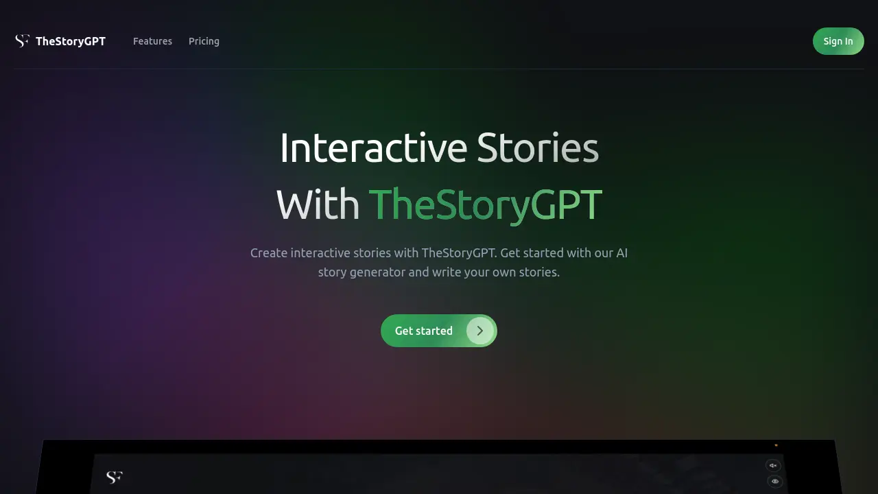 Screenshot of TheStoryGPT