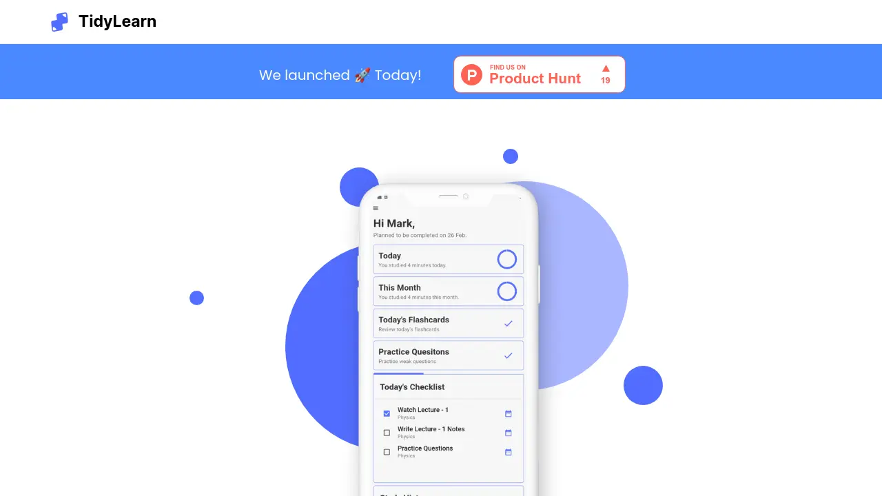 Screenshot of TidyLearn