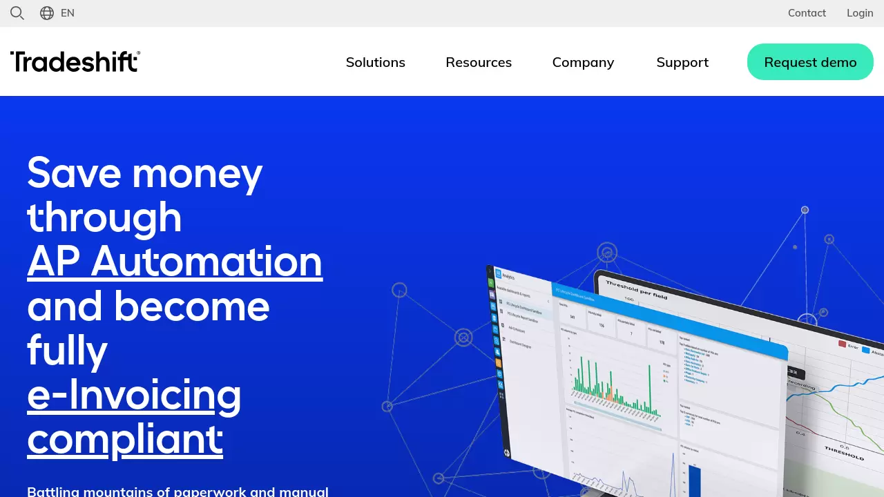Screenshot of Tradeshift