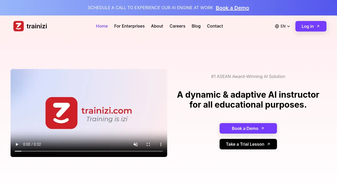 Screenshot of trainizi