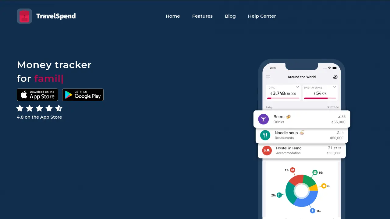 Screenshot of TravelSpend