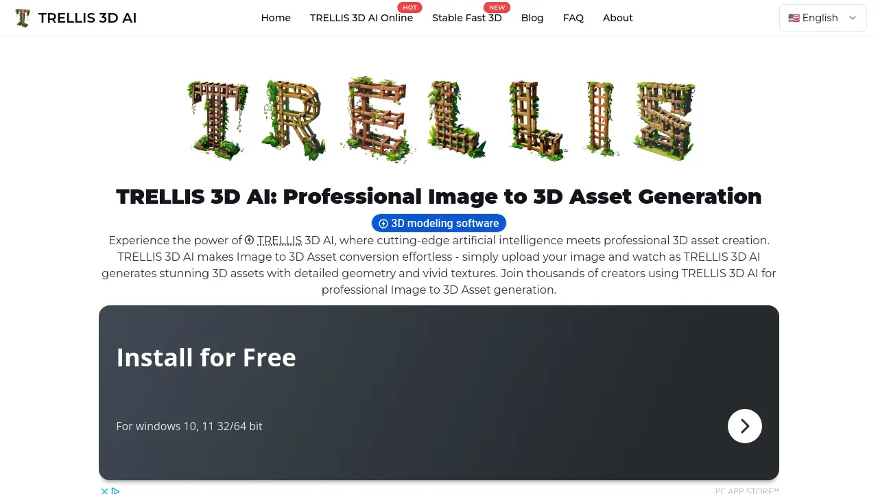 Screenshot of TRELLIS 3D AI