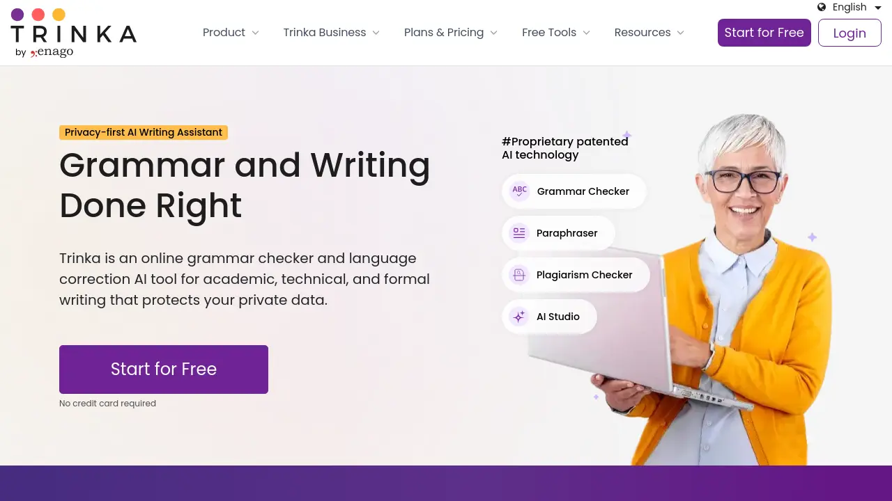 Screenshot of Trinka