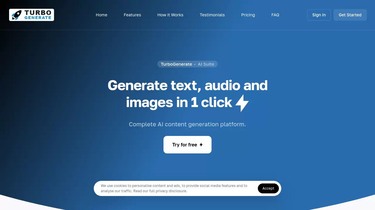 Screenshot of TurboGenerate