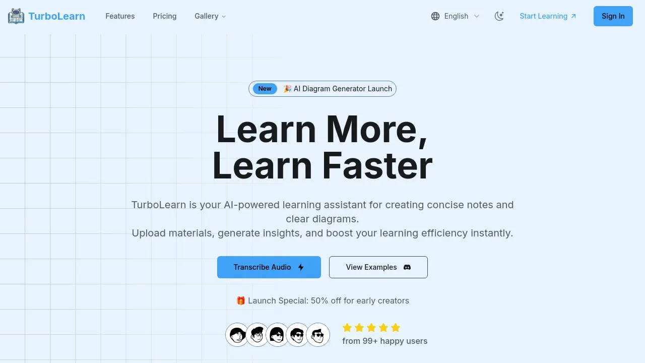 Screenshot of TurboLearn