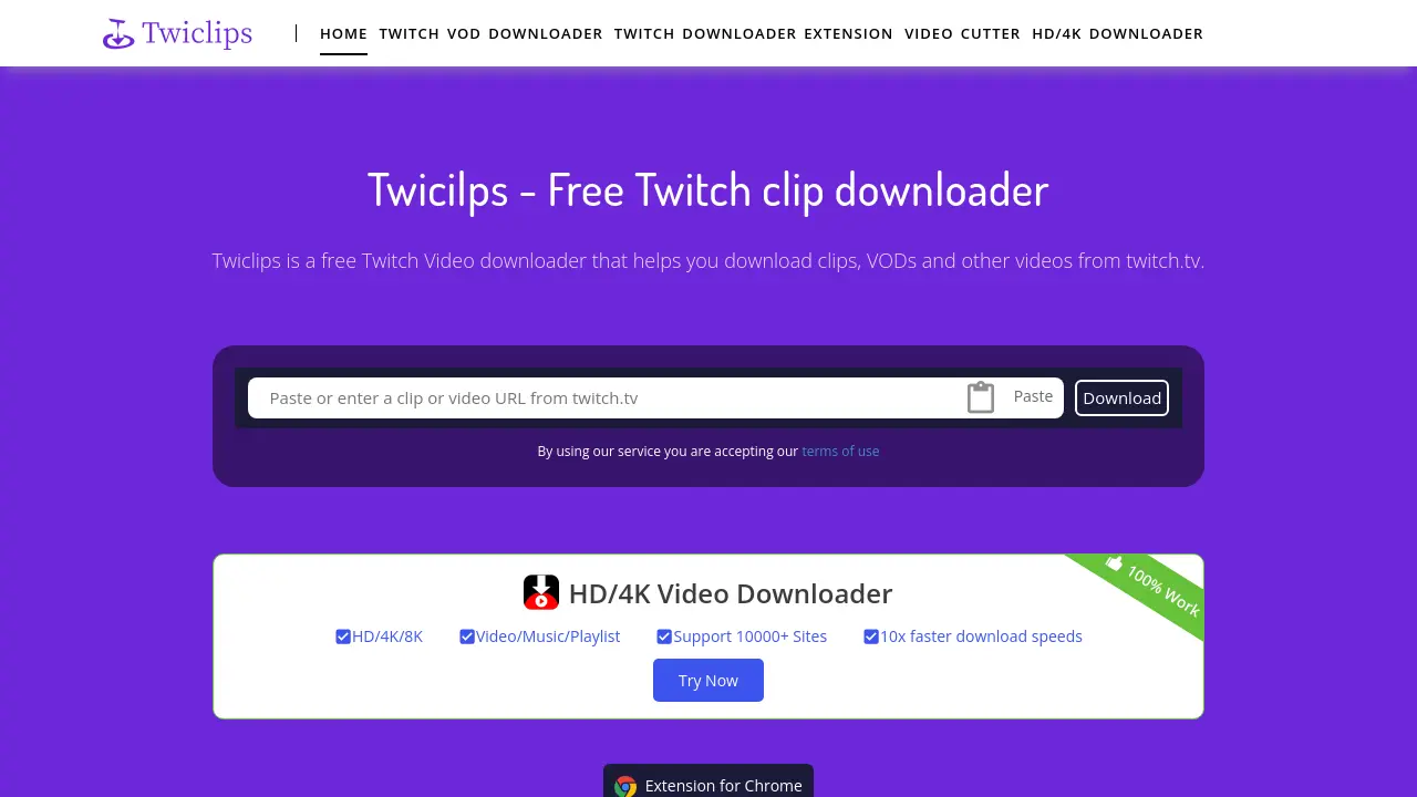 Screenshot of Twiclips