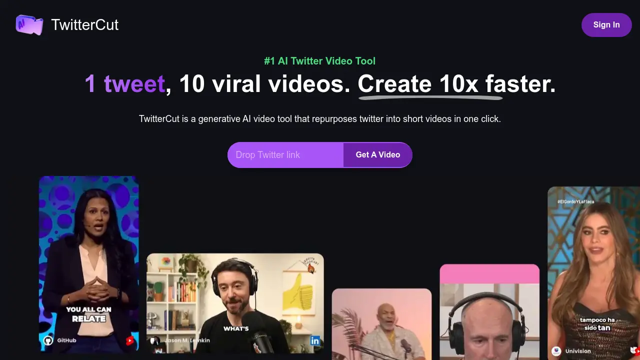 Screenshot of TwitterCut
