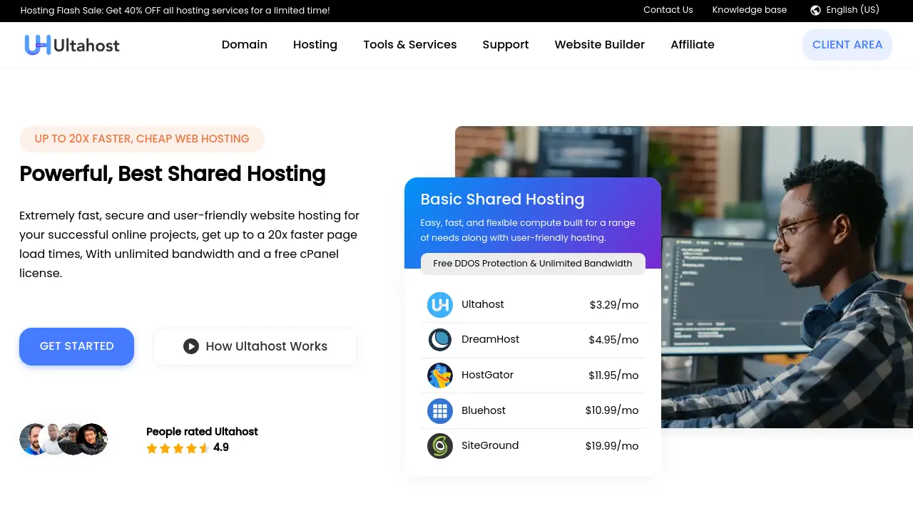 Screenshot of Ultahost