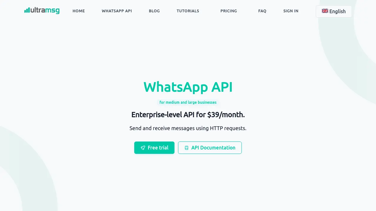 Screenshot of Ultramsg